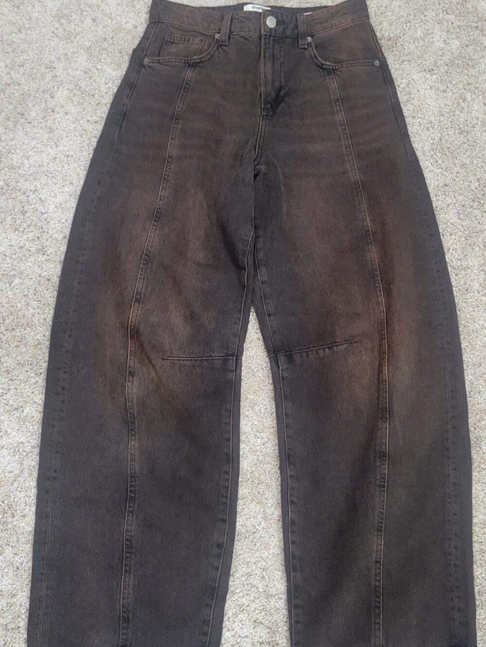 Cotton On Barrel Jeans - Brown - 24